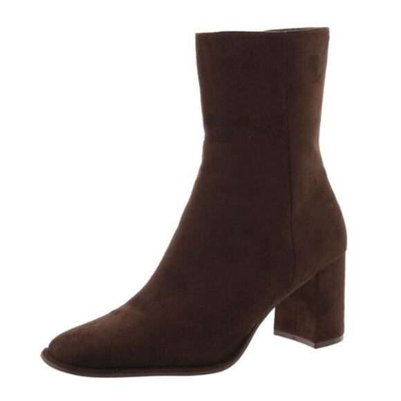 Madden Girl Shoes - Madden Girl Monicaa Snip-Toe Block-Heel Booties Dark Brown Size 8